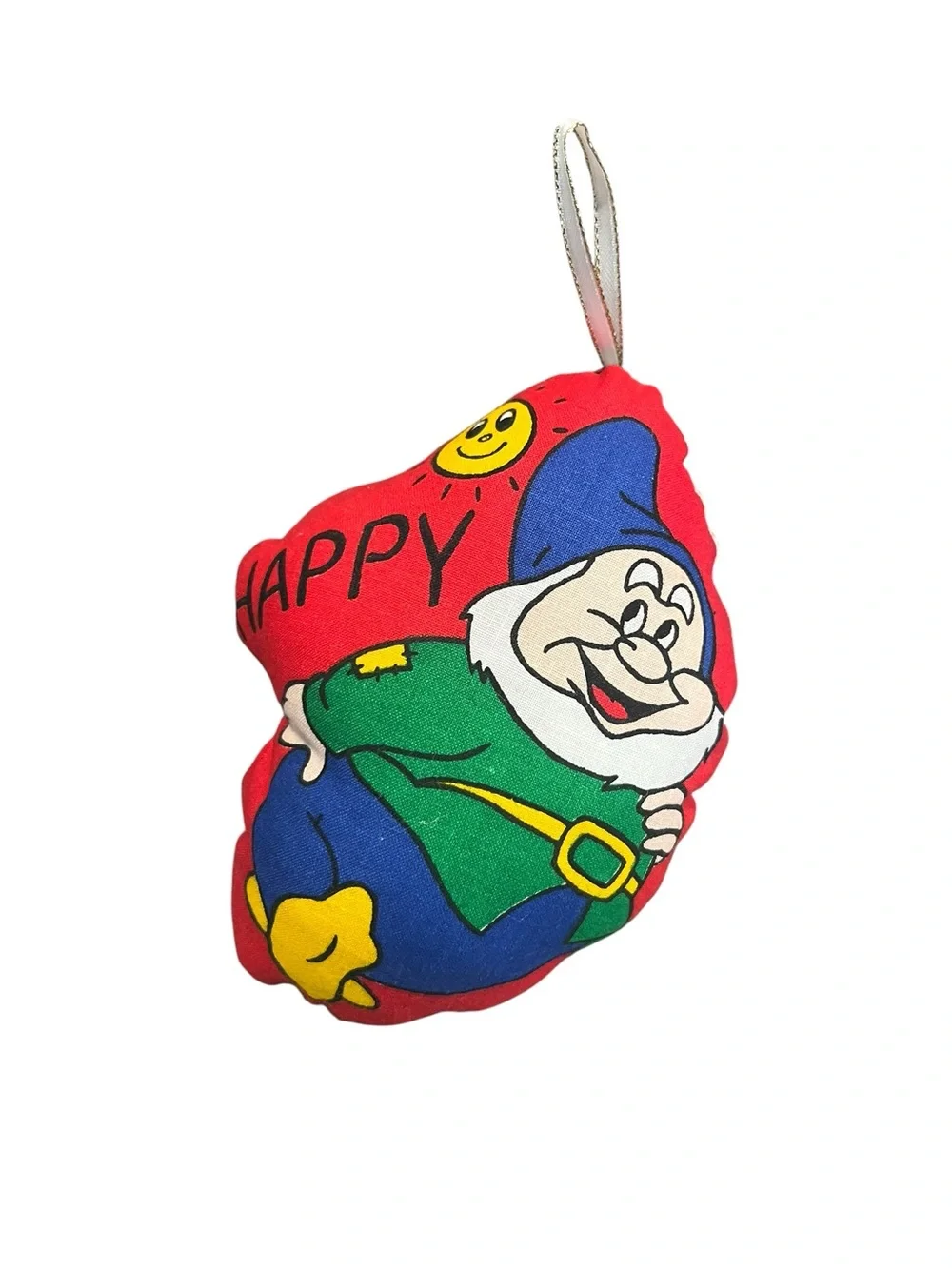 Vintage Seven Dwarfs Fabric Ornament Lot Doc Sneezy Bashful Happy Colorful